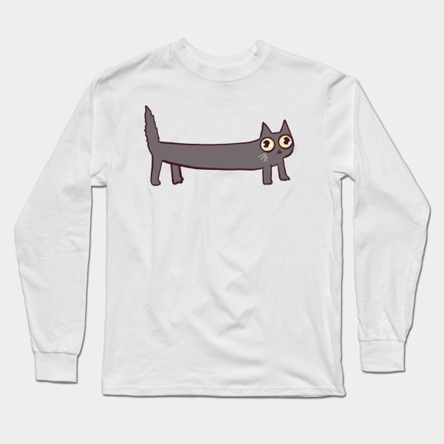 Long cat illustration Long Sleeve T-Shirt by Mayarart